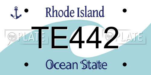 TE442 Rhode Island License Plate