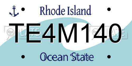 TE4M140 Rhode Island License Plate