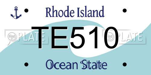 TE510 Rhode Island License Plate