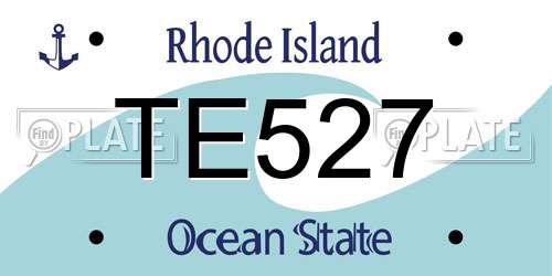 TE527 Rhode Island License Plate
