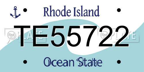 TE55722 Rhode Island License Plate