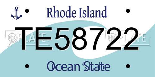 TE58722 Rhode Island License Plate