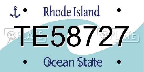 TE58727 Rhode Island License Plate