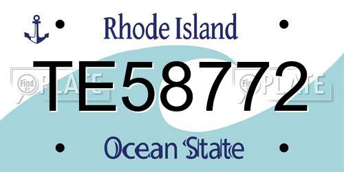 TE58772 Rhode Island License Plate