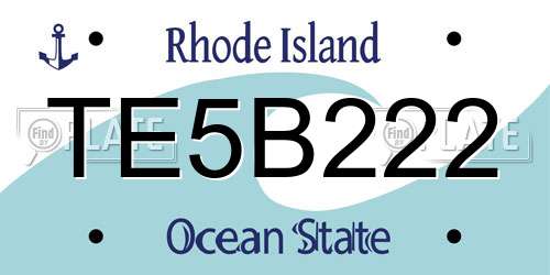 TE5B222 Rhode Island License Plate