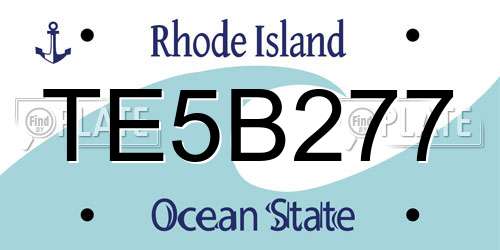 TE5B277 Rhode Island License Plate