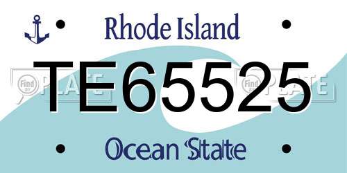 TE65525 Rhode Island License Plate