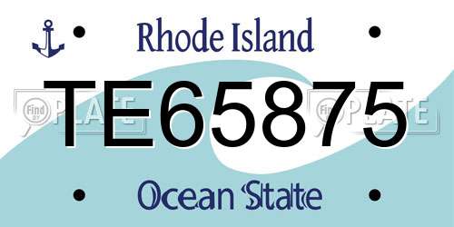 TE65875 Rhode Island License Plate