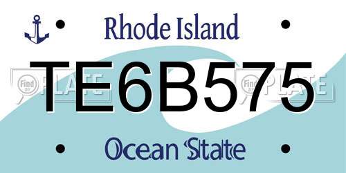 TE6B575 Rhode Island License Plate