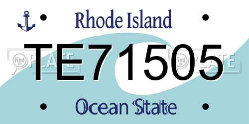 TE71505 Rhode Island License Plate
