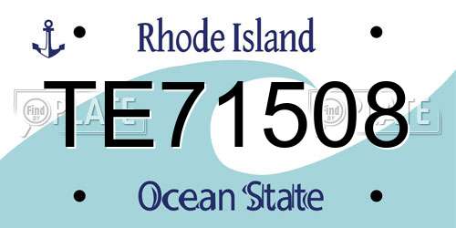 TE71508 Rhode Island License Plate