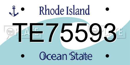 TE75593 Rhode Island License Plate