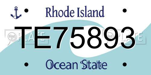 TE75893 Rhode Island License Plate
