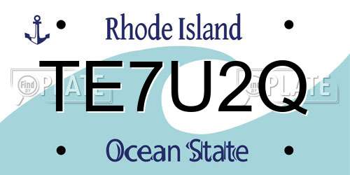TE7U2Q Rhode Island License Plate