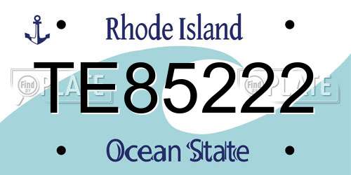 TE85222 Rhode Island License Plate