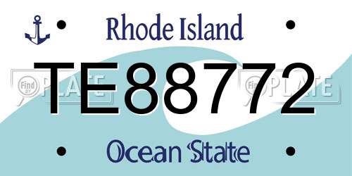 TE88772 Rhode Island License Plate