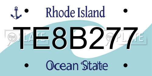 TE8B277 Rhode Island License Plate