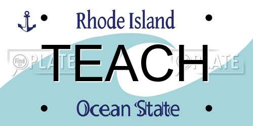 TEACH Rhode Island License Plate
