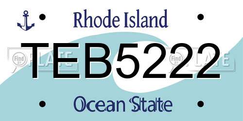 TEB5222 Rhode Island License Plate