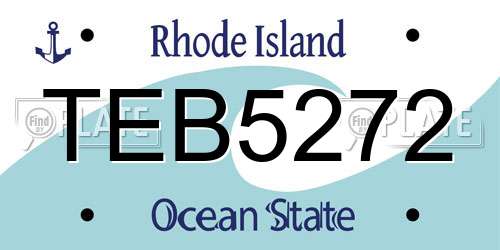 TEB5272 Rhode Island License Plate