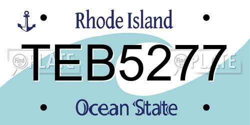 TEB5277 Rhode Island License Plate