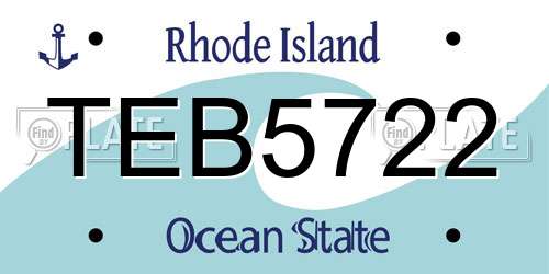 TEB5722 Rhode Island License Plate