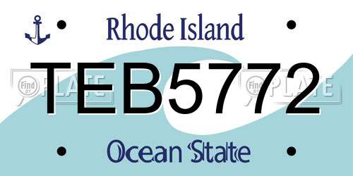 TEB5772 Rhode Island License Plate
