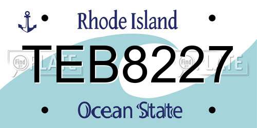 TEB8227 Rhode Island License Plate