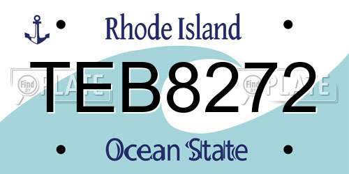 TEB8272 Rhode Island License Plate