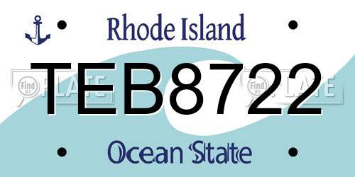 TEB8722 Rhode Island License Plate