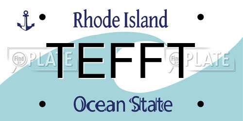 TEFFT Rhode Island License Plate