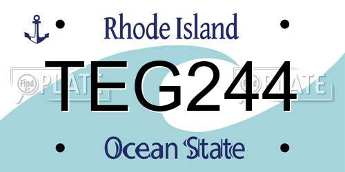 TEG244 Rhode Island License Plate