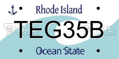 TEG35B Rhode Island License Plate