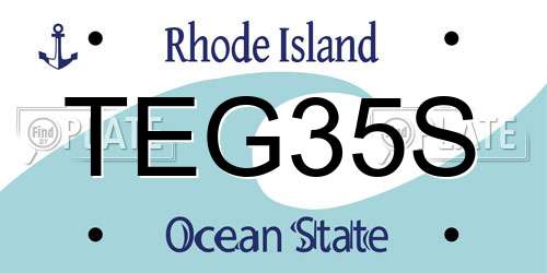 TEG35S Rhode Island License Plate