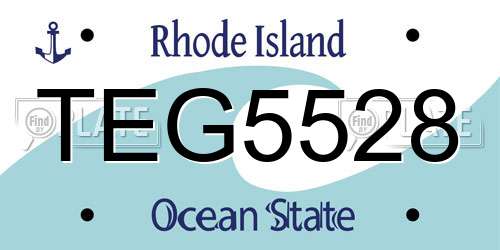 TEG5528 Rhode Island License Plate