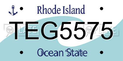 TEG5575 Rhode Island License Plate