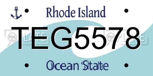 TEG5578 Rhode Island License Plate