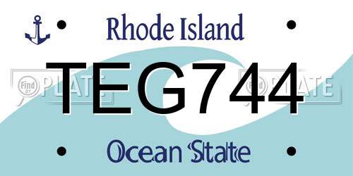 TEG744 Rhode Island License Plate