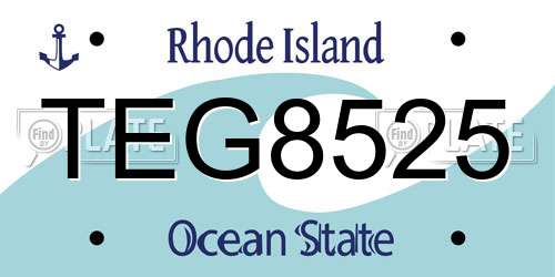 TEG8525 Rhode Island License Plate