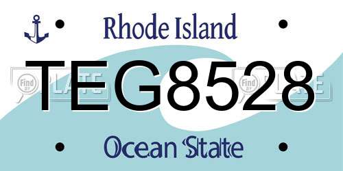 TEG8528 Rhode Island License Plate