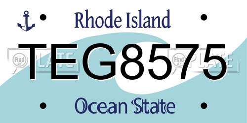 TEG8575 Rhode Island License Plate