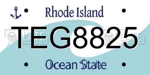 TEG8825 Rhode Island License Plate