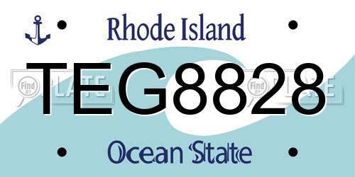TEG8828 Rhode Island License Plate