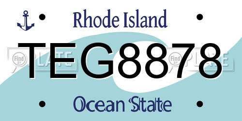 TEG8878 Rhode Island License Plate