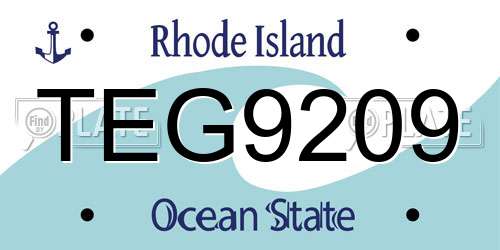 TEG9209 Rhode Island License Plate