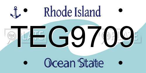 TEG9709 Rhode Island License Plate