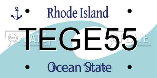 TEGE55 Rhode Island License Plate