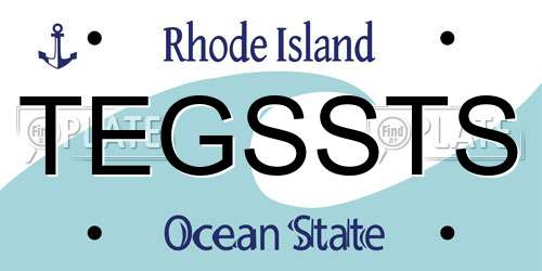 TEGSSTS Rhode Island License Plate