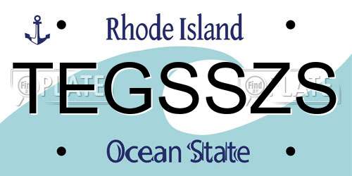 TEGSSZS Rhode Island License Plate