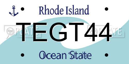 TEGT44 Rhode Island License Plate